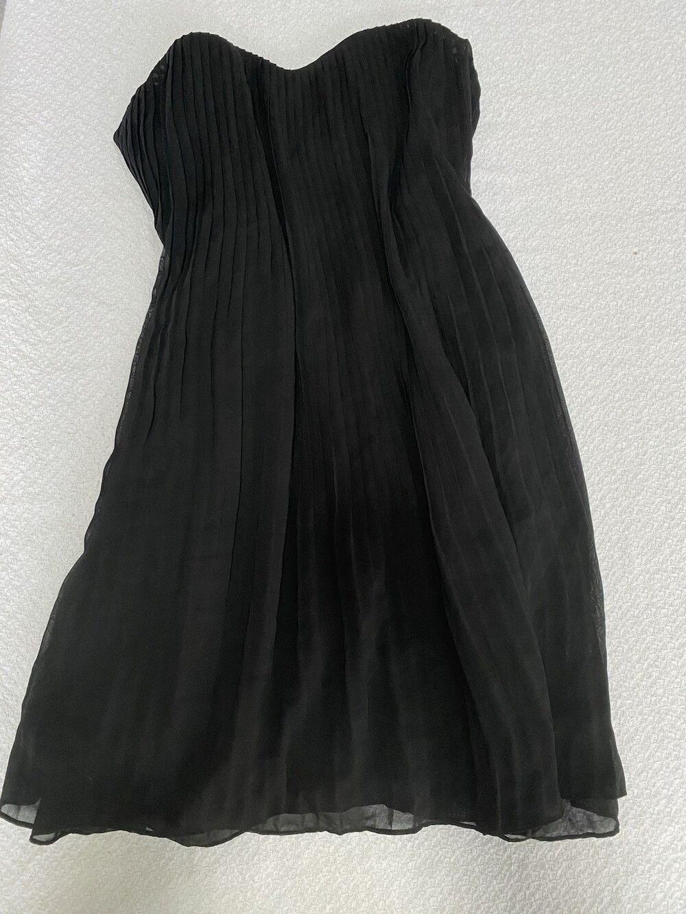 LBD Red Tulips Black Pleated Strapless Mini Dress Size S Goth Coquette Chic